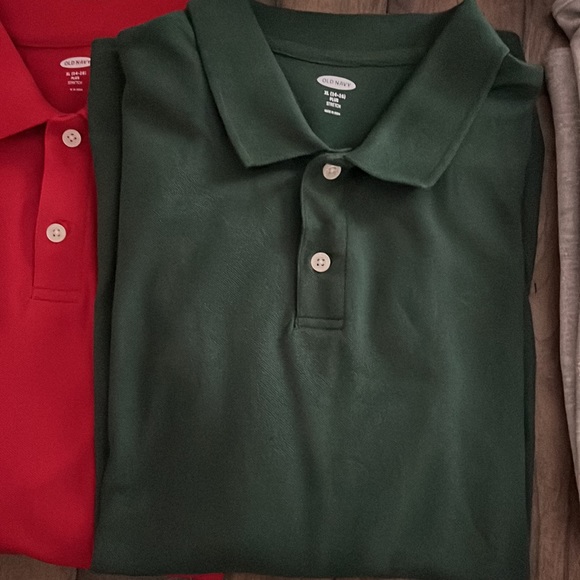 New Lot of Three Long Sleeved Solid Polo Style Shirts Red, Green, Grey Size XL. - Picture 4 of 6